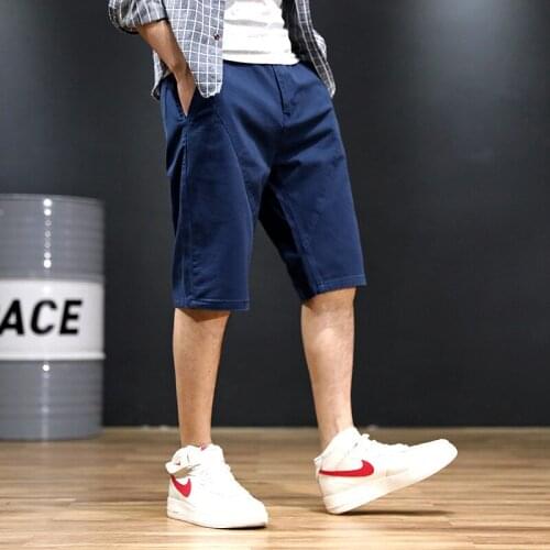 Color: Black Khaki Light Green Dark Blue Mens Casual Shorts 2019 Summer New Large Size Casual Shorts Oversized Five Shorts