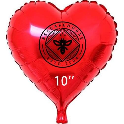 Custom logo Helium foil balloons 10 inch heart shape baby shower birthday party wedding decoration Aluminum Balloons