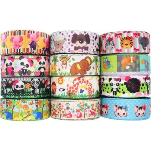 50 Yards 7/8' 22MM Animals Printed Grosgrain Ribbons For Hair Bows DIY Handmade Materials Y2020090902