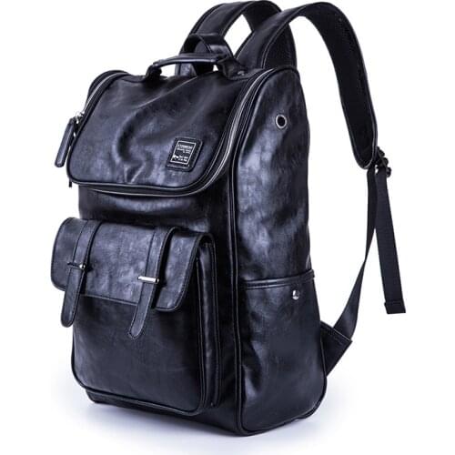 High Quality Leather Laptop Backpack for men Business Waterproof Travel Backpack High School Student Bag College Boys Backpack