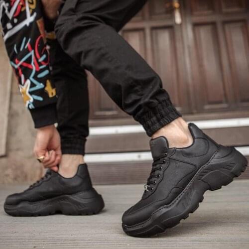 Knack High Base Daily Shoes N75 Black Male Seasonal Orthotic Insole Style Sport Lace-Up Sneaker Spring and Summer Fashion