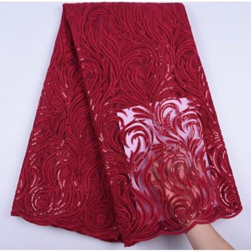 2109 latest pure white High Quality Nigerian Lace Fabrics African Sequins Tulle embroidery Lace For French pretty Wedding dress