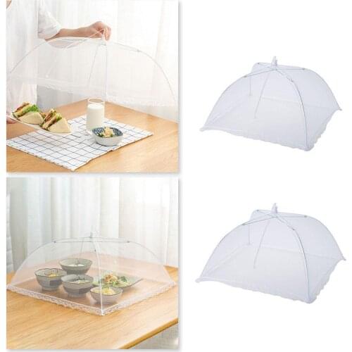 Kitchen Up Mesh Screen Protect Food Cover Tent Picnic Umbrella Mesh Anti Net Fly Mosquito Folded Kitchen Umbrella Tools M3E8