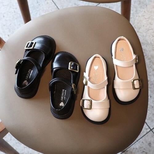 Kids Retro Soft Bottom Loafer Girls Princess Pu Leather Shoes Non-Slip Kids Flat Shoes Childrens School Mary Jane Shoes KLJ100