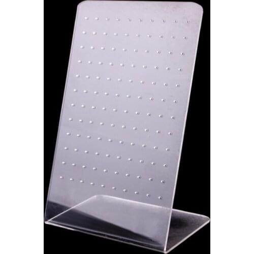 120 Holes Transparent Jewelry Display White Jewelry Display Stand Earrings Ear Stud Holder Organizer #46677