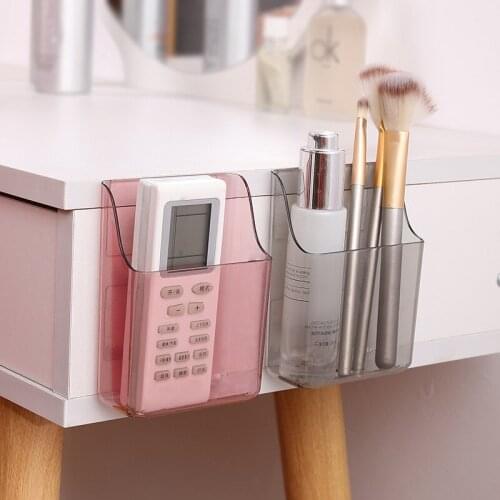 Wall Mounted Organizer Storage Box Remote Control Mounted Mobile Phone Plug Wall Holder Charging Multifunction Holder Stand
