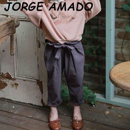 2020 Autumn New Girls Pants Leisure Pants for Girls Cotton Casual Smocking Trousers Children Kids Clothes E20659