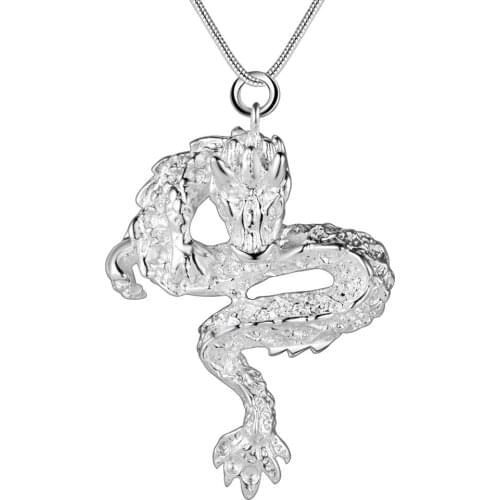 Wholesale Charm Silver Color Pendants For Women Fashion Jewelry Necklace Lady Fashion Jewelry Pendant Dragon AN092/atkajkra
