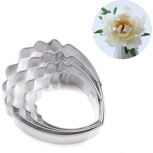 Stainless Steel Peony Petals Cutter Set Cake Decorating Tools Candy Biscuit Jelly fondant Cookie Cutters