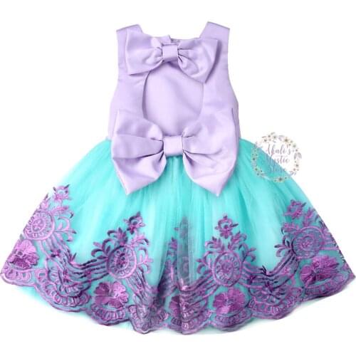 6M-5Years Toddler Newborn Baby Kids Girls Dress Lace Bowknot Tulle Birthday Formal Wedding Party Dresses For Baby Girl Costumes