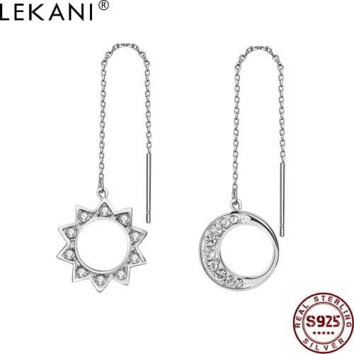 LEKANI Earring For Women 925 Sterling Silver Sun Moon Earring Popular Jewelry Party Send Girlfriend Birthday Gift Hot Sale 2021