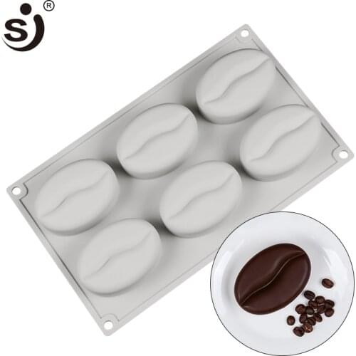 SJ Large Silicone Soap Molds 6 Cavity Coffee Shape Silicone Soap Mould Recycle Handmade For Soap Making Non-stick Molds Soap
