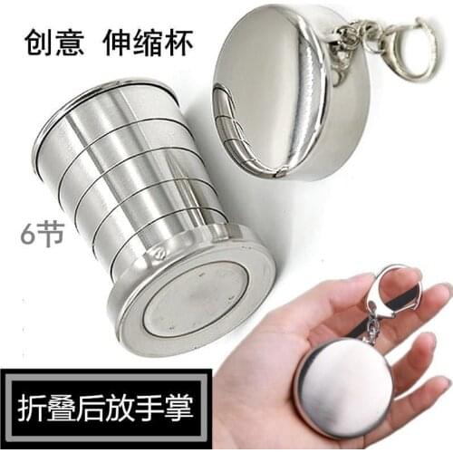 304 Stainless Steel Folding Cup For Outdoor Camping Picnic Travel Barbecue Mini Portable Folding Cup