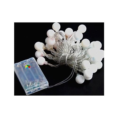 DHL free 50pcs Battery operated 4M 40 Warm White Round Ball LED Fairy string lights Ideal for Christmas, Parties, Weddings, etc