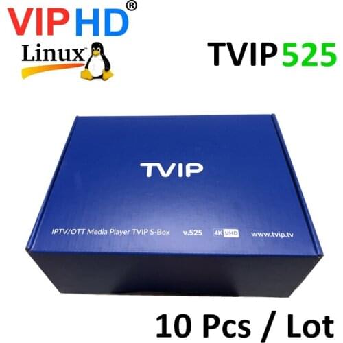 10 Pcs Lot TVIP525 Tv Box Linux 4K UHD WiFi HDR S905W TVIP 525 Box Set Top Video Ultra Super Clear V.525 Media Player PK Tvip605