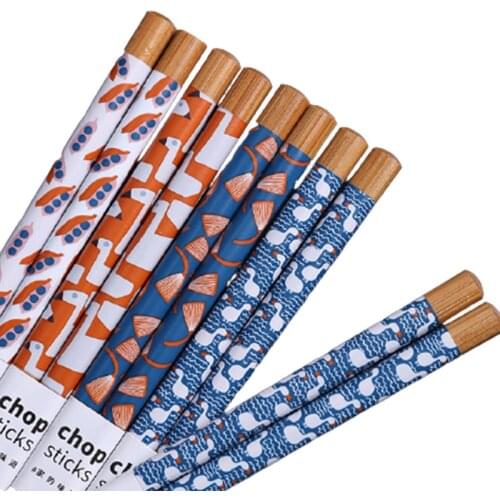 Japanese Style Bamboo Chopsticks Gift Box Nordic Ins Bamboo Chopsticks 8 Pairs Chopsticks Korean Chopsticks Wood