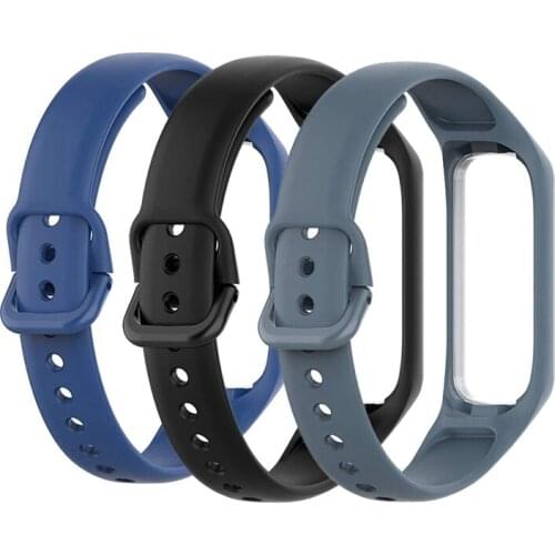Quality 3 Pack Soft Silicone Waterproof Bracelet Accessories Sport Strap Replacement Wristbands for Samsung Galaxy Fit 2 SM-R220