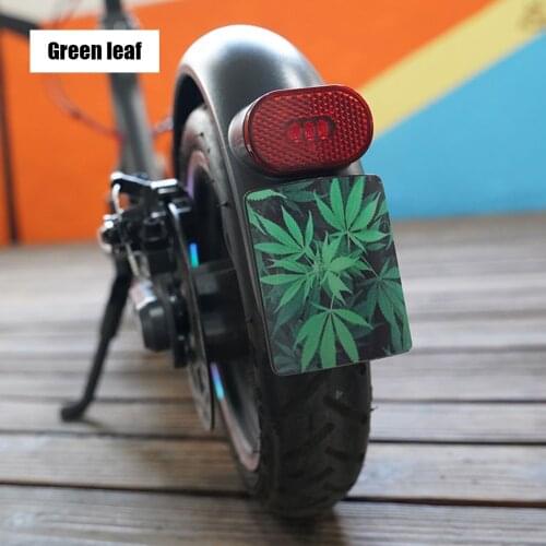 Green Leaf Electric Skateboard Rear Fender Sticker for M365 Pro 2 Scooter License Plate Mudguard Laser Reflective Stickers Tape