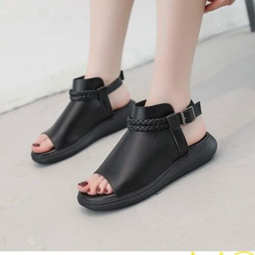 Rome Women Open Toe Ankle Flat Sandals Buckle Zip T-type Summer Cool Thong Shoes Sexy High Quality Outsid Ladies Shoes