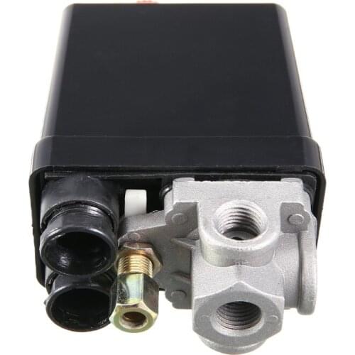 1pc 4 Port Heavy Duty Air Compressor Pressure Control Switch Valve Plastic + Aluminum Alloy Switch Control 175PSI 20A