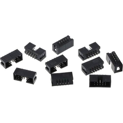 10Pcs/Set DC3 10 Pin 2x5 Pin Double Row 2.54mm Pitch Straight Pin Male IDC Box Header Connector W315