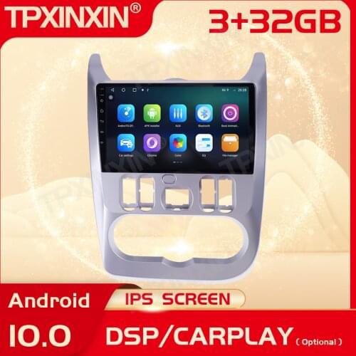 2 Din Carplay Android Radio Receiver Multimedia Stereo For Renault Logan 2009 2010 2011 2012 2013 Video Audio Recorder Head Unit