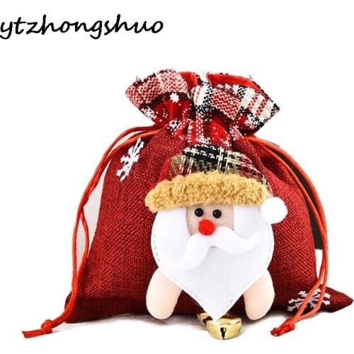 2021 Happy New Year Merry Christmas Gift Bag Candy Bag Santa Claus Sock Gift Xmas Decor