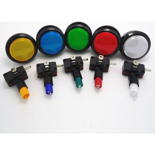 5 pcs/lot 60mm illuminated 12v LED Arcade Push Button for Mulitcade arcade machines,5 colors available