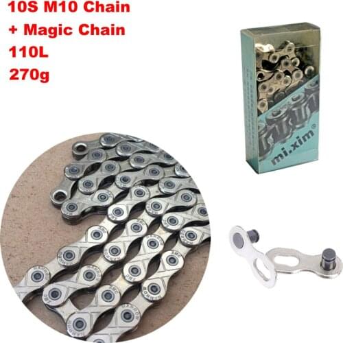 6/7/8/10 Speed Z99 ,Z72 110 Links Chain Single Speed Chain 10 Speed MTB Road Bicycle Chain Steel + Magic Chain