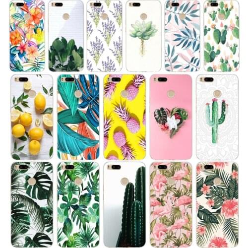 60AA Plantain Banana Leaves Plants Cactus gift Soft Silicone Tpu Cover phone Case for Xiaomi Redmi Mi A1 A2 8 lite