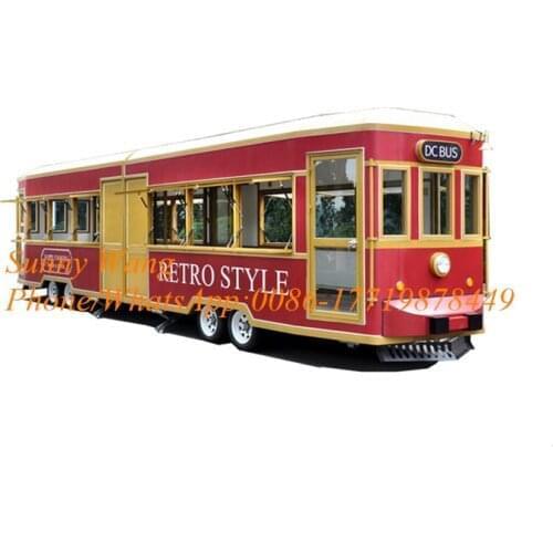 8m Retro food truck Modern bus time bus mobile food truck moving dining cart