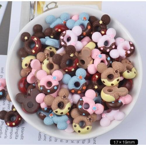 8pcs/lot Slime Charms Mixed Resin Candy Doughnuts Beads Slime Bead Making Supplies Pouch For DIY Crafts Scrapbooki