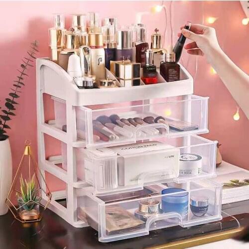 Large Capacity Cosmetic Storage Box Makeup Drawer Organizer Jewelry Nail Polish Makeup Container Desktop Sundries Storage Box