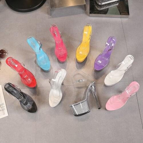 PVC Stripper Heels Shoes Women Summer Stripper Dance Women Strips Female Shoe Platform High Heels Sexy Sandals Women