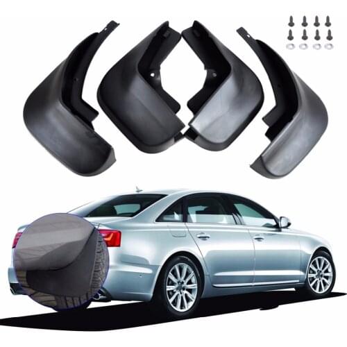 CITALL Black ABS Plastic Mud Flaps Splash Guards Mudguard For Audi A6l A6 C6 Sedan 2006 2007 2008 2009 2010 2011 2012 2013 2014