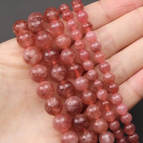 MINHIN Natural Stone Beads 6 8 10 mm Red Loose Spacer Beads For Jewelry Making DIY Bracelet Earrings Accessories