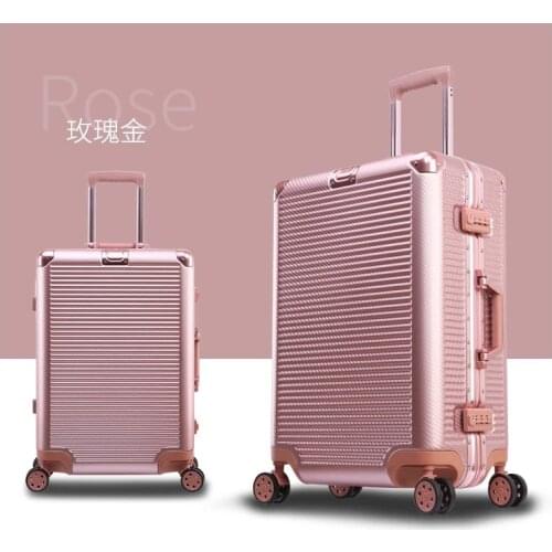 New Fashion Rolling Luggage Spinner Trolley Travel Bag Student Password box Boarding Bag Trunk Men Women Aluminum frame Suitcase
