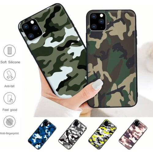 Camouflage Pattern Camo Military Black Silicone Phone Case For IPhone 12 11 Pro Max Xs X Xr 7 8 6 6s Plus 5 5s Se 2020 Cover
