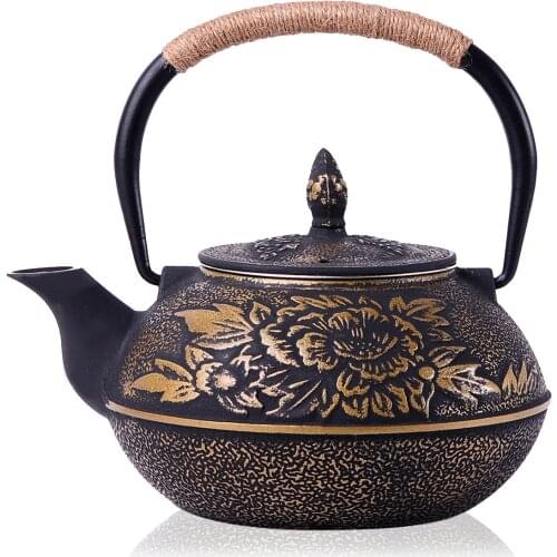 Cast iron pot teapot granule pot handmade old iron pot uncoated pig iron pot tea set 1 pcs