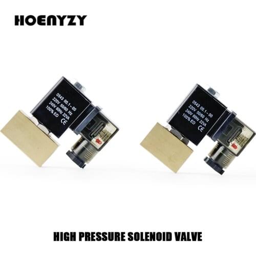 1/4" 3/8" 1/2" BSP High Pressure Normally Close Brass Electric Solenoid Valve DN8 12V/24V/220V JT22-02 80bar for Water Oil Air