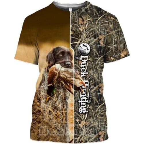 Top Men Tshirt Holiday 3D Print Wild Animals Mallard T Shirt Women O Neck Hound Reed Hide Field Hunt Game Cosplay Clothing