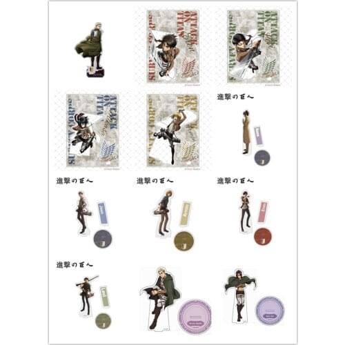 HOT Anime Attack on Titan Casual Wear Series Acrylic Stand Figure Model Desktop Decor Rivaille Eren Jager Mikasa Ackerman Gifts