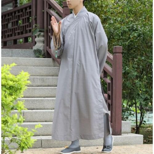 Summer&spring TR cotton shaolin monk kung fu outfit zen lay frock clothing suits buddha gown meditation robes