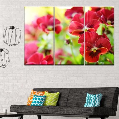 Canvas Painting Flowers Violet beautiful 3 Pieces Wall Art Painting Modular Wallpapers Poster Print for living room Home Decor