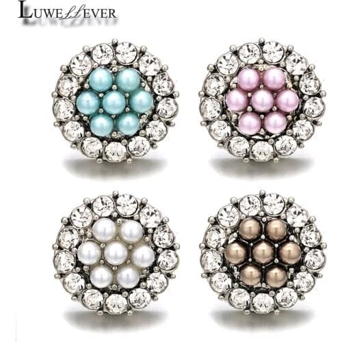 Hot Component 071 Crystal 18mm Metal Snap Button For Bracelet Necklace Interchangeable Jewelry Women Accessorie Findings