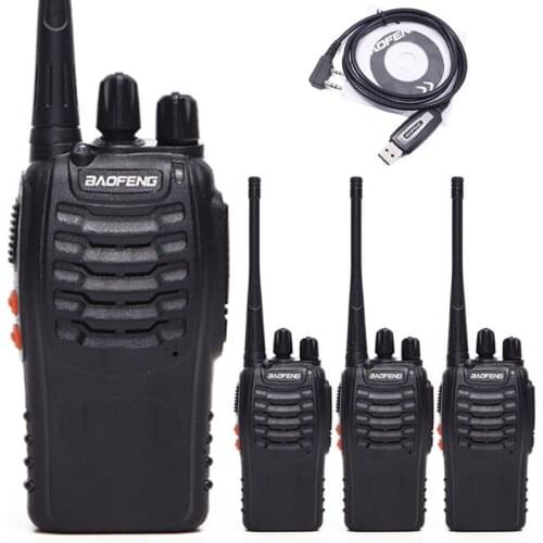 4Pcs Baofeng BF-888S MINI Walkie Talkie Transceiver UHF Intercom BF888S CB Two Way Radio Handheld Radio 888s+1 USB Programming