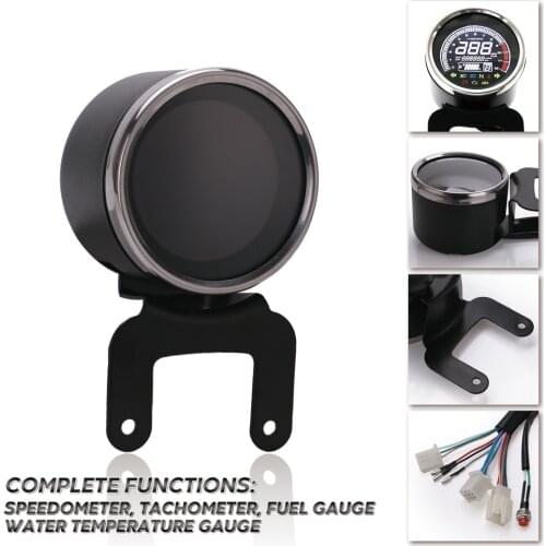 Motorbike Multi-functional Gauges Instruments Motorcycle Digital Odometer Speedometer Tachometer Fuel Level Meter Indicator Led