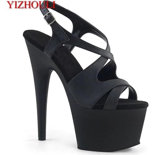 Fashion lacquered waterproof platform, summer 17CM stiletto pole shoes, nightclubs gorgeous 7-inch stiletto sandals