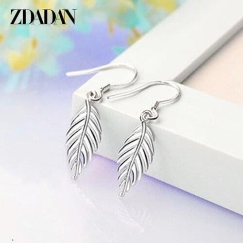 ZDADAN Fashion Punk Feather Drop Earrings For Women Fashion Wedding Party Jewelry Gifts