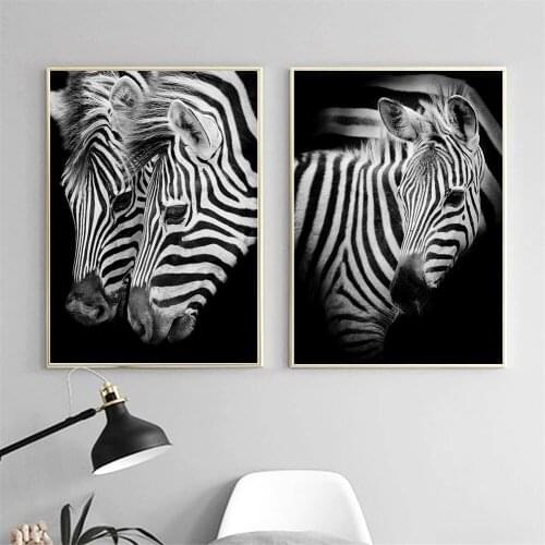 Nordic Zebra Animal Wall Art Canvas Painting Black White Poster And Print Modern Pictures for Living Room Bedroom Home Decor